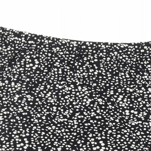 Marks and Spencer Womens Black Geometric Viscose Swing Skirt Size 22 - Elasticated Waist
