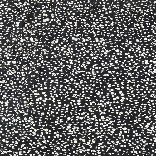 Marks and Spencer Womens Black Geometric Viscose Swing Skirt Size 22 - Elasticated Waist