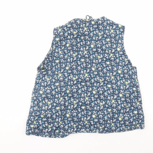 Per Una Womens Blue Geometric Jacket Waistcoat Size 14