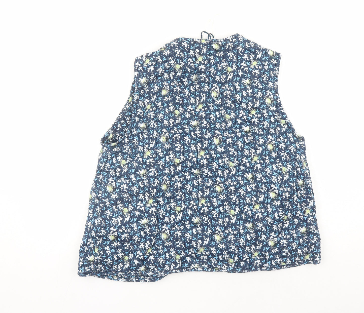 Per Una Womens Blue Geometric Jacket Waistcoat Size 14