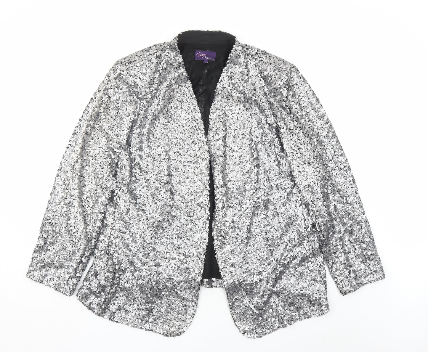 Marks and Spencer Womens Silver Jacket Size 22 - Sequin Detail