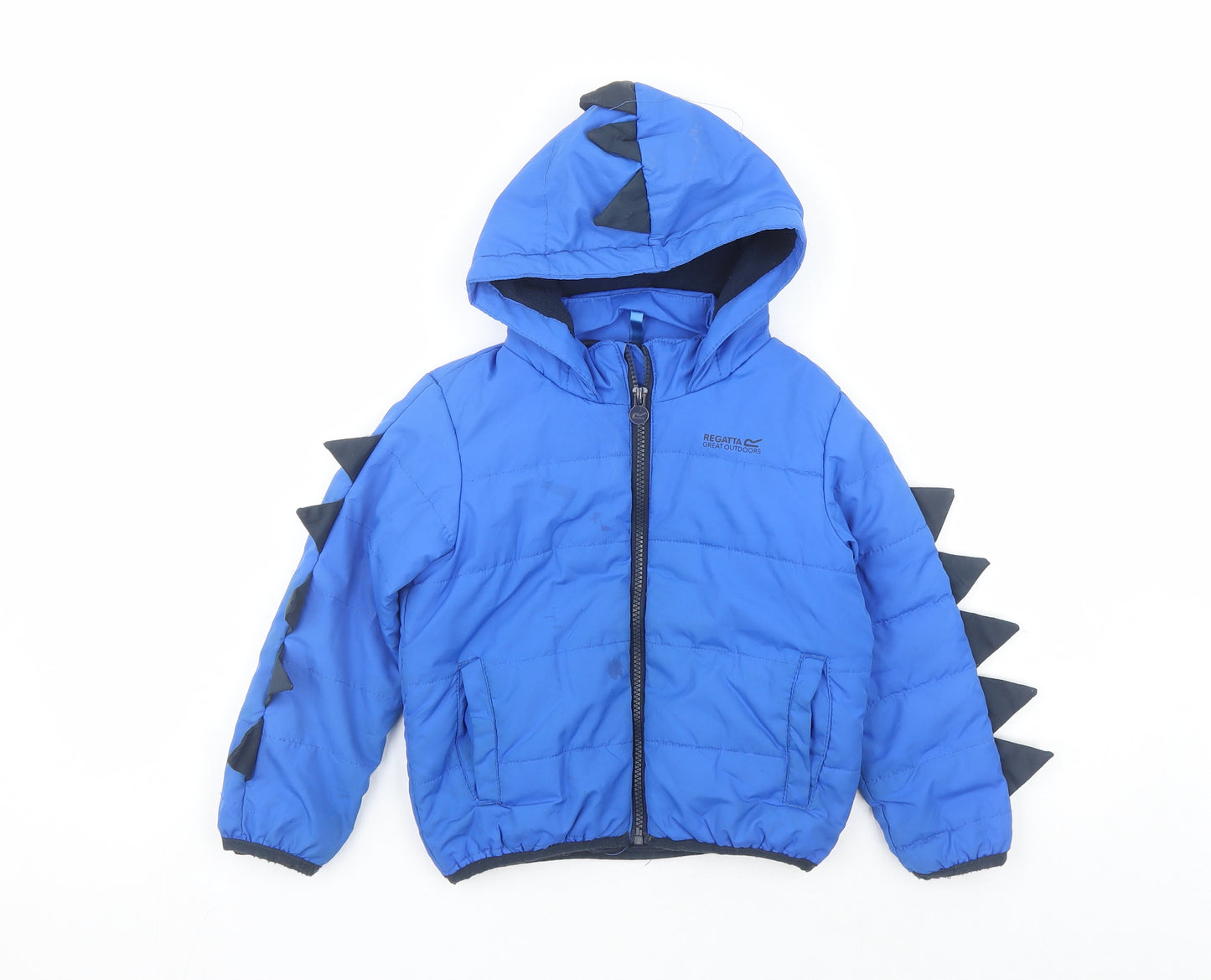 Regatta Boys Blue Rain Coat Coat Size 3-4 Years Zip - Dinosaurs