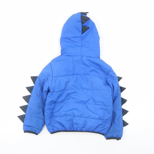 Regatta Boys Blue Rain Coat Coat Size 3-4 Years Zip - Dinosaurs