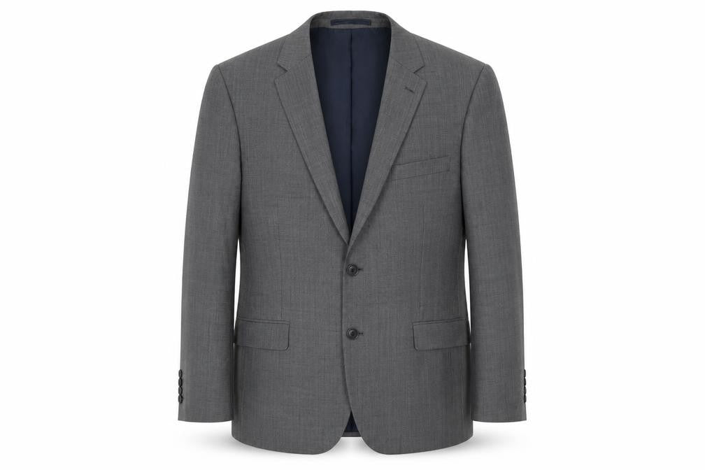 Front view of Marks & Spencer men’s grey wool jacket suit jacket, size 40, regular