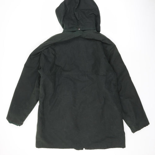 Black Knight Mens Green Overcoat Coat Size S Zip - Wax Coat