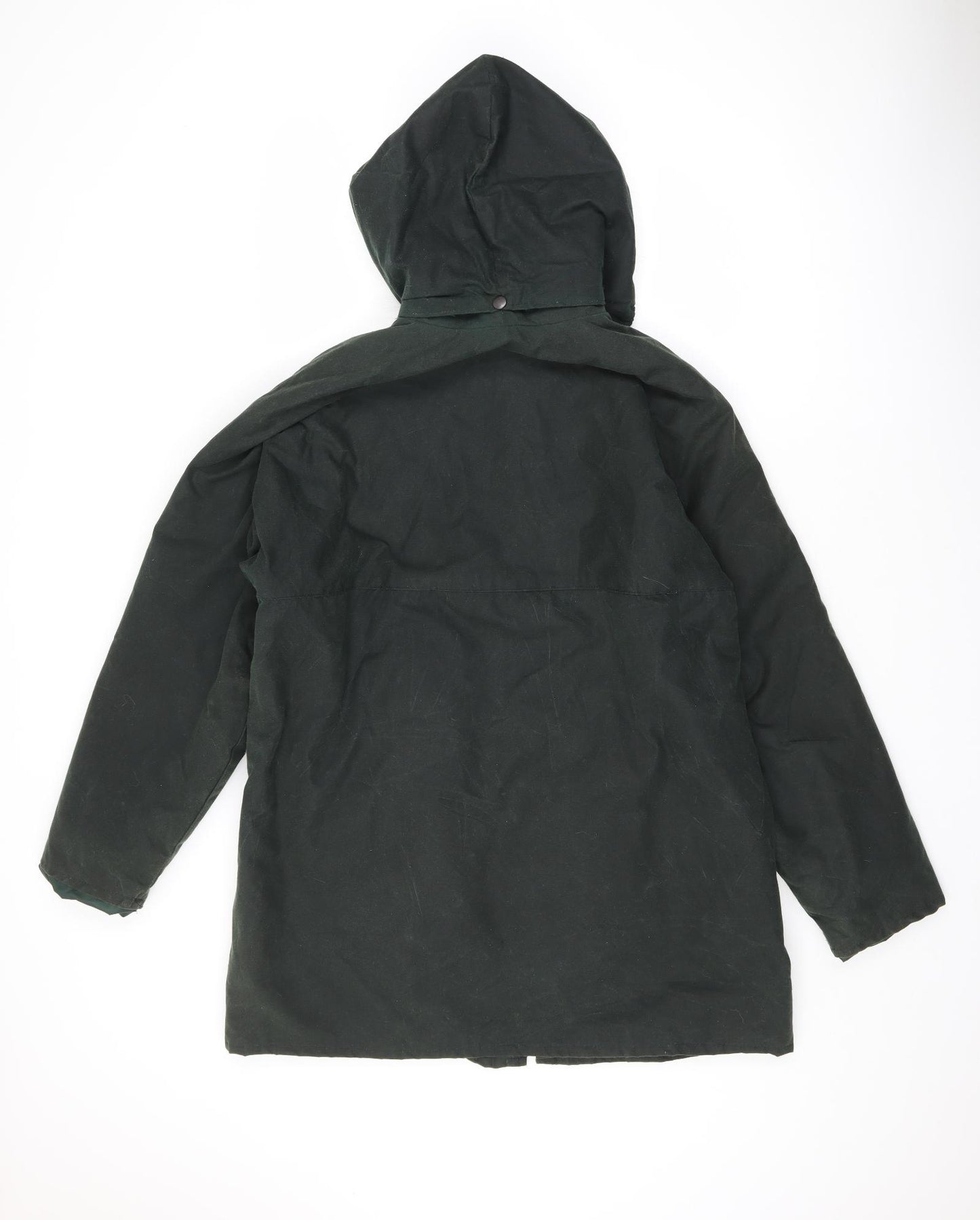 Black Knight Mens Green Overcoat Coat Size S Zip - Wax Coat