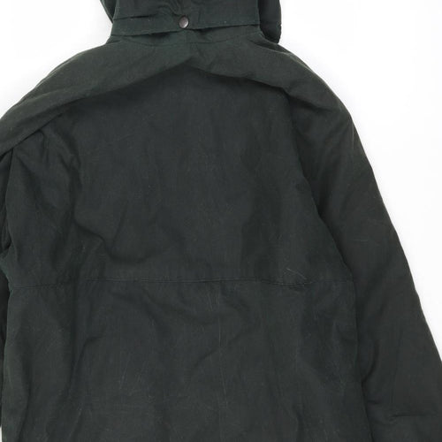 Black Knight Mens Green Overcoat Coat Size S Zip - Wax Coat