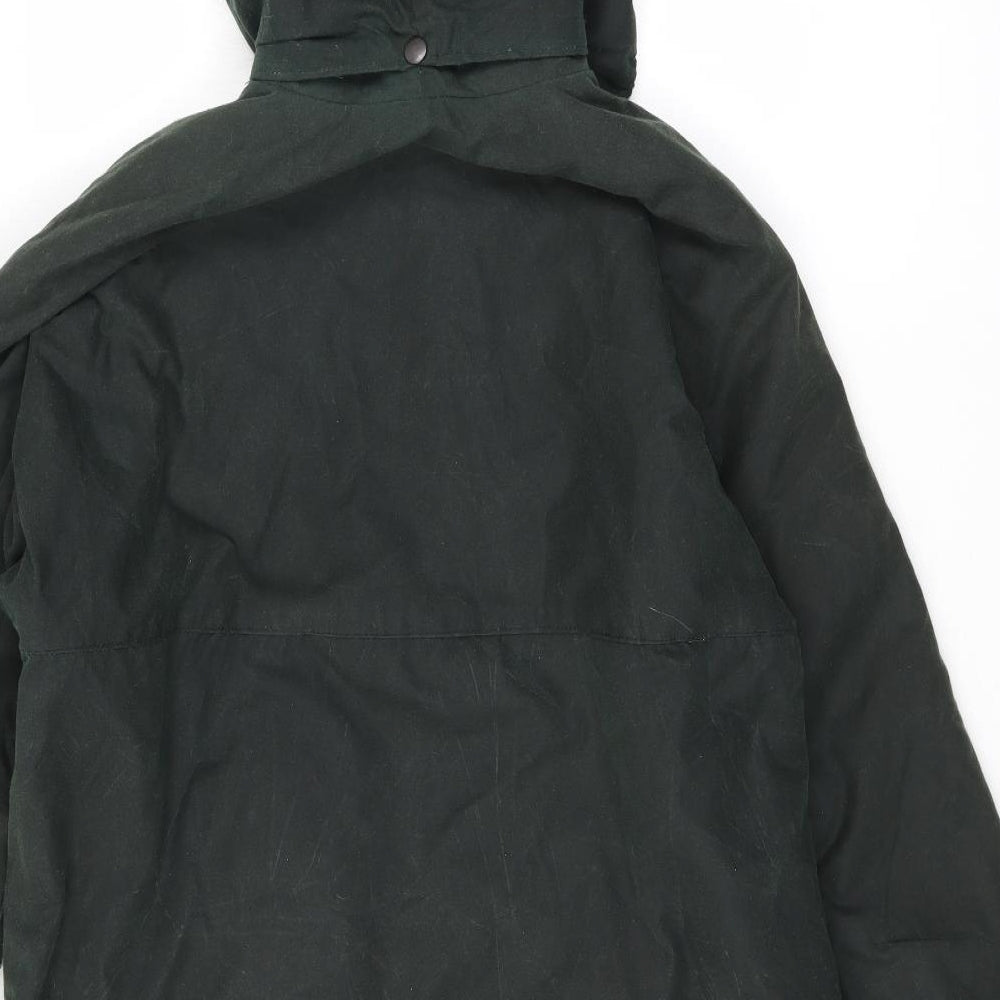 Black Knight Mens Green Overcoat Coat Size S Zip - Wax Coat