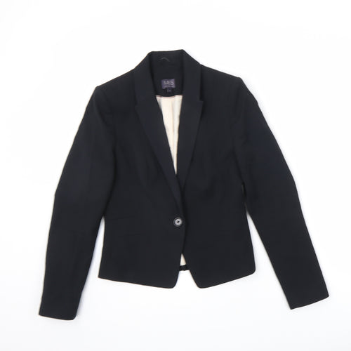 Marks and Spencer Womens Black Jacket Blazer Size 8 Button