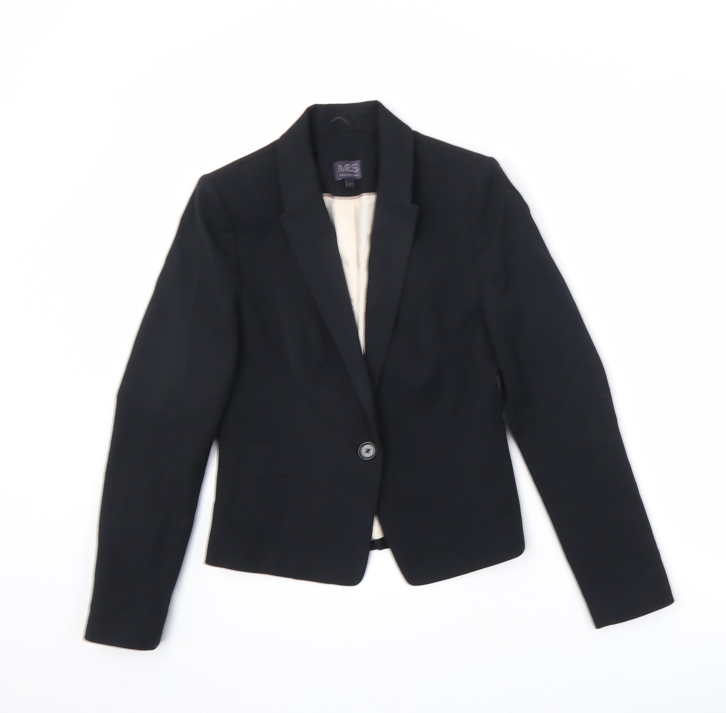 Marks and Spencer Womens Black Jacket Blazer Size 8 Button