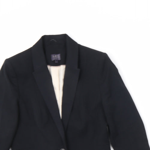 Marks and Spencer Womens Black Jacket Blazer Size 8 Button