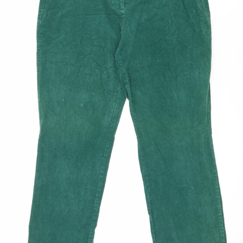 Damart Womens Green Cotton Trousers Size 27 in L28 in Regular Zip