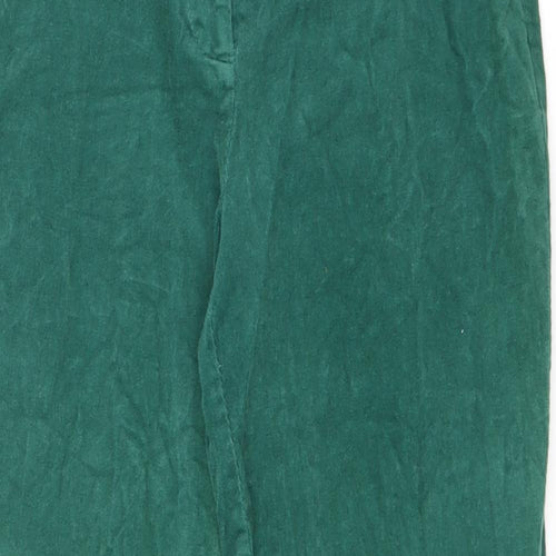 Damart Womens Green Cotton Trousers Size 27 in L28 in Regular Zip
