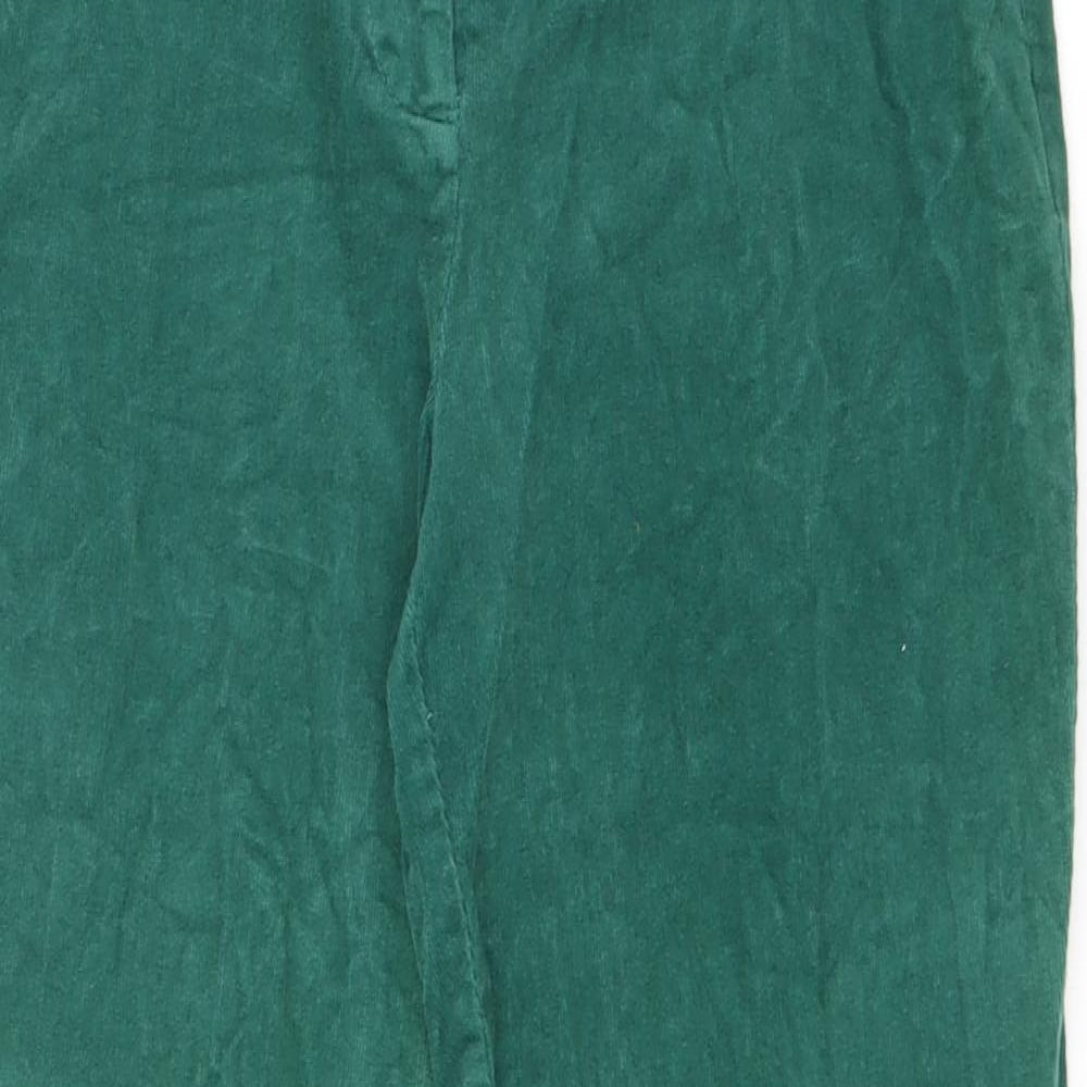 Damart Womens Green Cotton Trousers Size 27 in L28 in Regular Zip