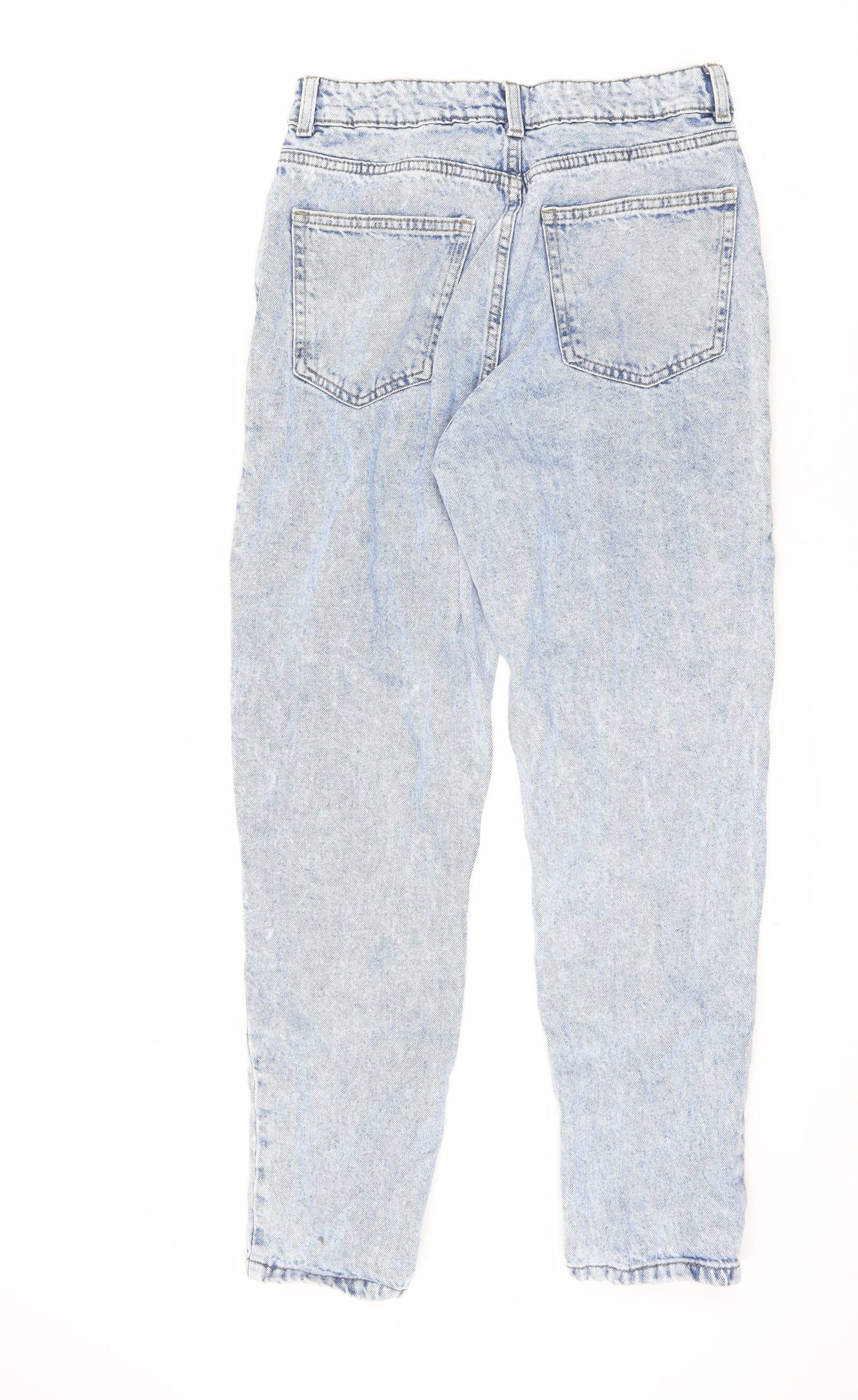 Denim & Co. Womens Blue Cotton Mom Jeans Size 10 L26 in Regular Zip