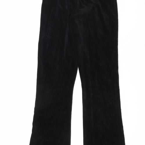 Topshop Womens Black Cotton Trousers Size 8 L32 in Regular