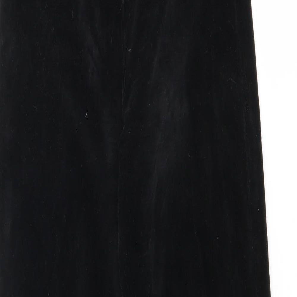 Topshop Womens Black Cotton Trousers Size 8 L32 in Regular