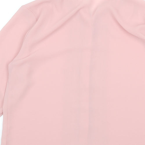 St Michael Womens Pink Polyester Basic Button-Up Size 12 Collared - Lace Detail