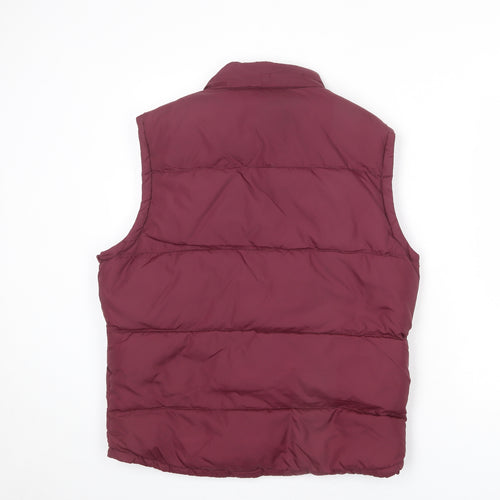 Jack Wills Womens Red Gilet Coat Size M Zip - Puffer