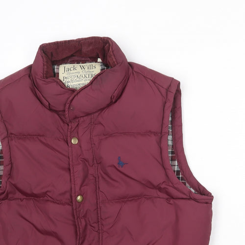 Jack Wills Womens Red Gilet Coat Size M Zip - Puffer