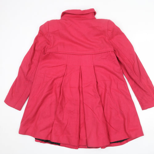 Monsoon Womens Pink Overcoat Coat Size 8 Button - Flare Bottom