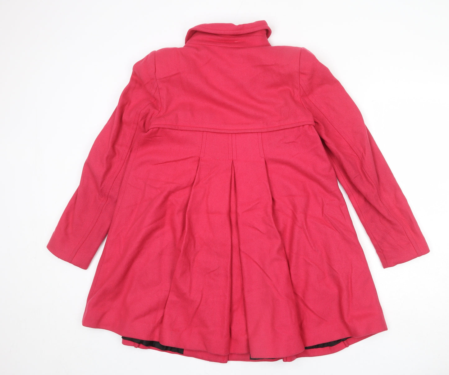 Monsoon Womens Pink Overcoat Coat Size 8 Button - Flare Bottom