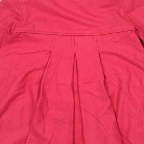 Monsoon Womens Pink Overcoat Coat Size 8 Button - Flare Bottom
