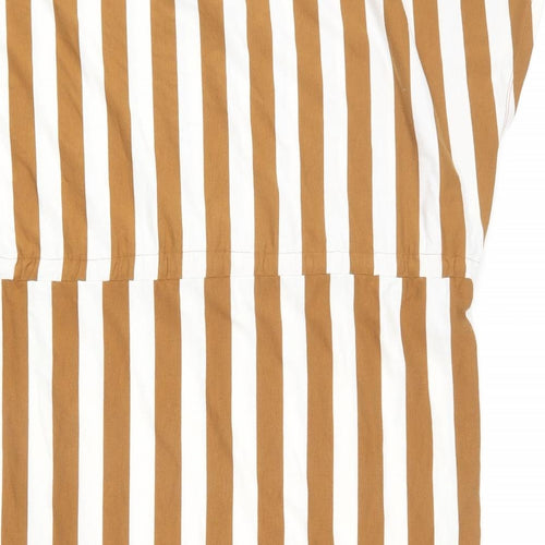 Zara Womens Brown Striped Polyester Sheath Size S V-Neck Pullover
