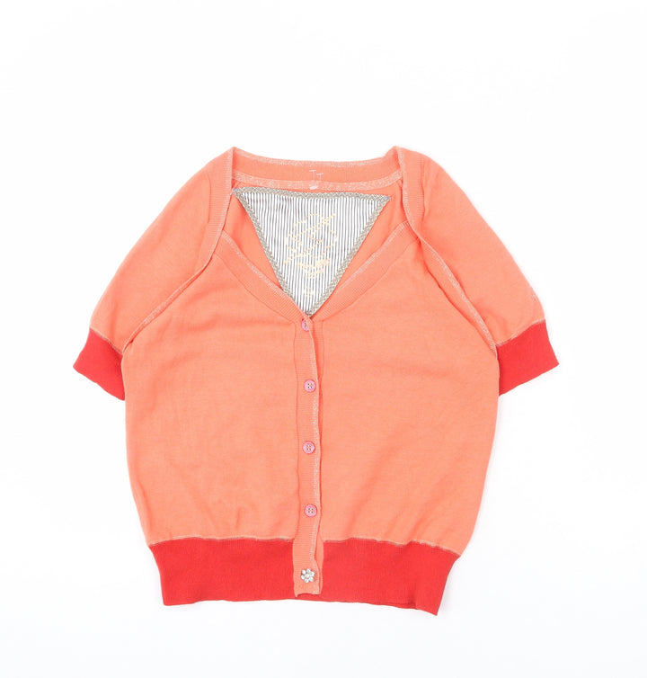 Pepe Jeans Womens Pink V-Neck Cotton Cardigan Jumper Size S