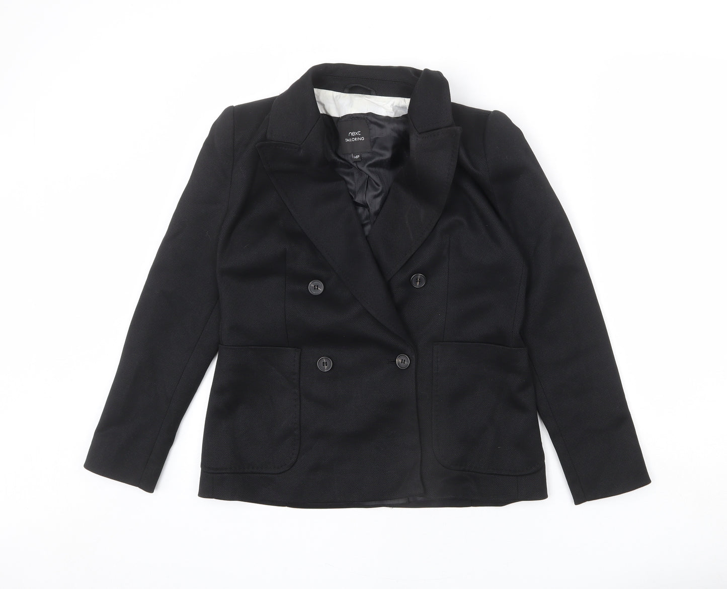 NEXT Womens Black Polyester Jacket Blazer Size 14