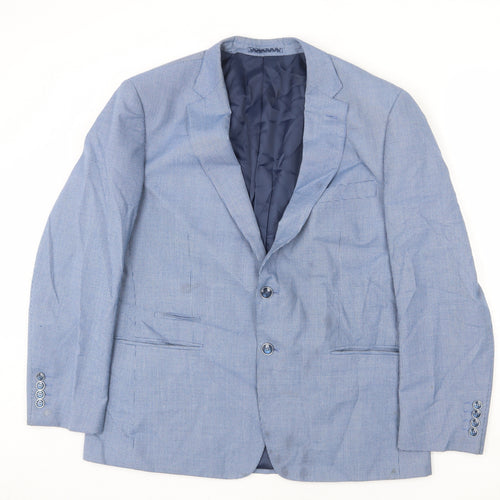 Skopes Mens Blue Geometric Polyester Jacket Blazer Size 44 Regular