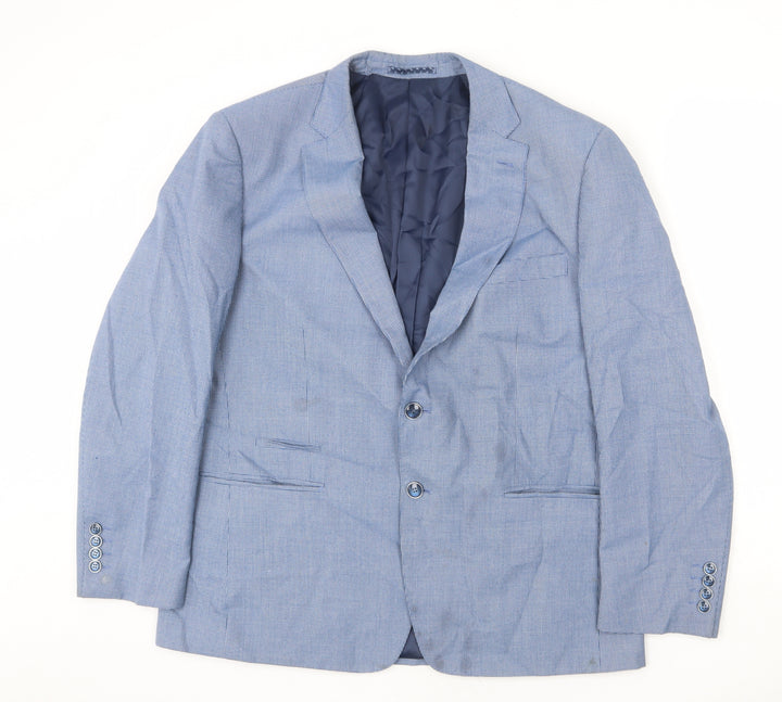 Skopes Mens Blue Geometric Polyester Jacket Blazer Size 44 Regular