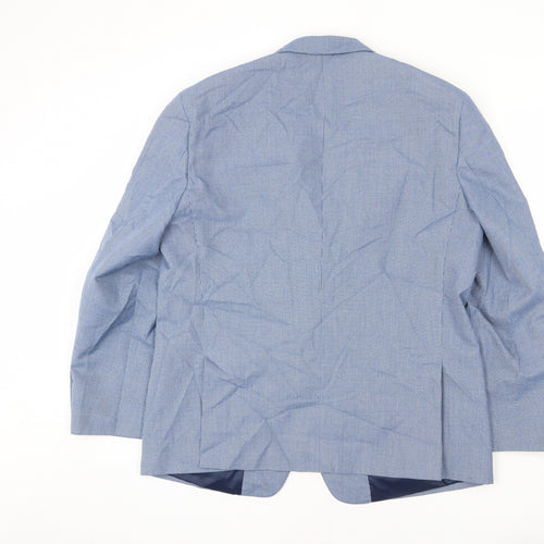 Skopes Mens Blue Geometric Polyester Jacket Blazer Size 44 Regular