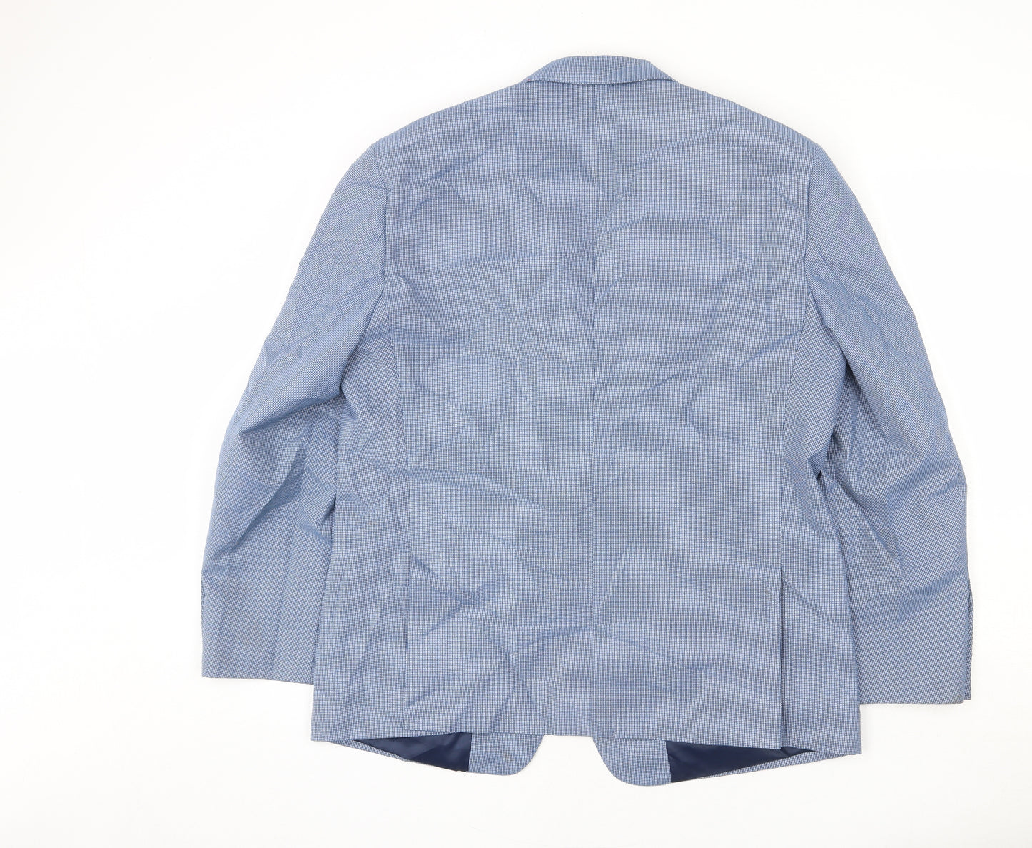 Skopes Mens Blue Geometric Polyester Jacket Blazer Size 44 Regular