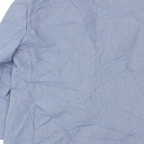 Skopes Mens Blue Geometric Polyester Jacket Blazer Size 44 Regular