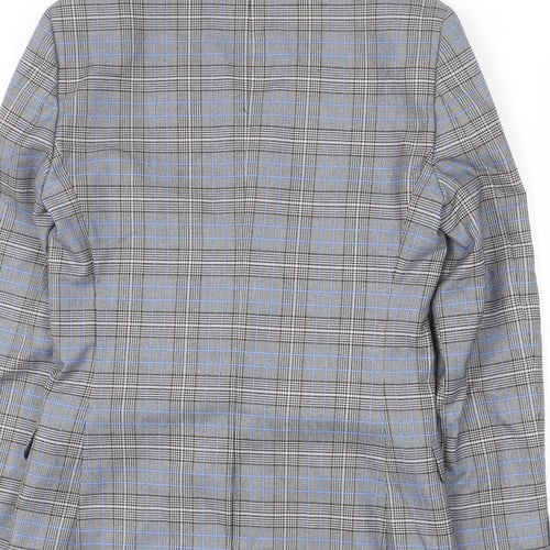 Topman Mens Multicoloured Plaid Polyester Jacket Blazer Size 34 Regular