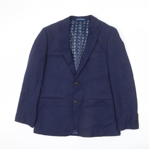 Broadstone Mens Blue Polyester Jacket Blazer Size 40 Regular