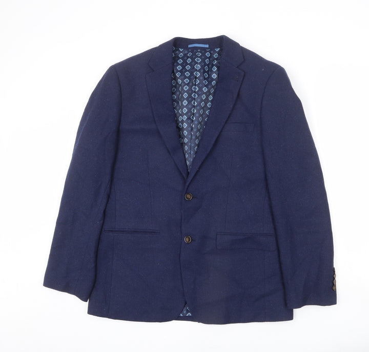 Broadstone Mens Blue Polyester Jacket Blazer Size 40 Regular