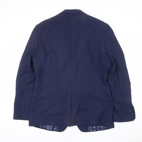 Broadstone Mens Blue Polyester Jacket Blazer Size 40 Regular