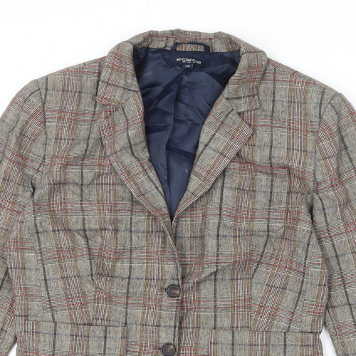 McGregor Womens Multicoloured Plaid Viscose Jacket Blazer Size 12