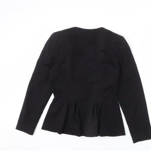 H&M Womens Black Polyester Jacket Blazer Size 12 - Pleated