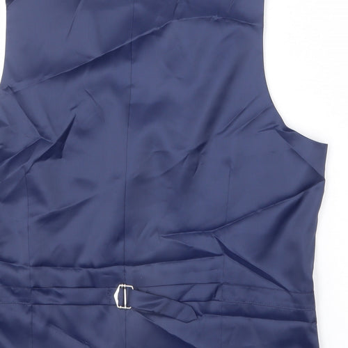 Marks and Spencer Mens Blue Polyester Jacket Suit Waistcoat Size 42 Regular