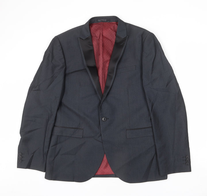 NEXT Mens Grey Polyester Jacket Blazer Size 42 Regular