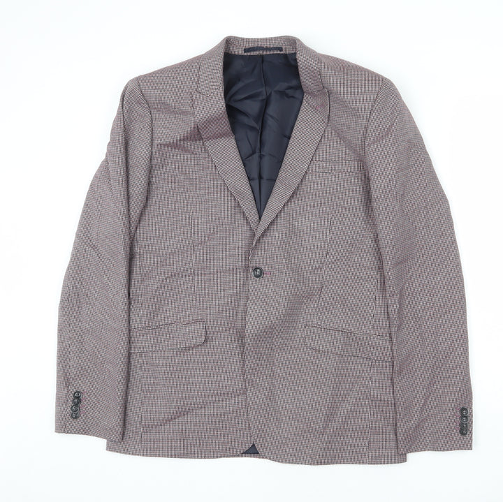Topman Mens Multicoloured Houndstooth Polyester Jacket Blazer Size 42 Regular