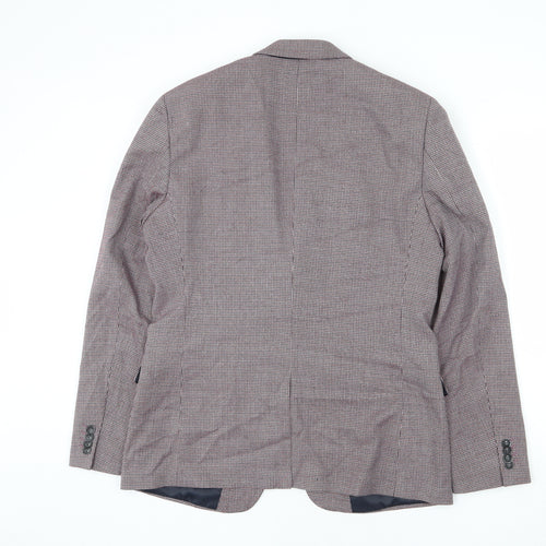 Topman Mens Multicoloured Houndstooth Polyester Jacket Blazer Size 42 Regular