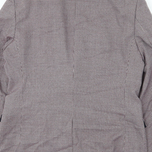 Topman Mens Multicoloured Houndstooth Polyester Jacket Blazer Size 42 Regular