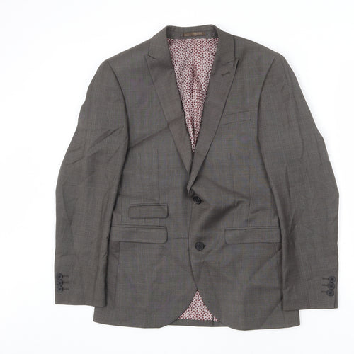 NEXT Mens Grey Polyester Jacket Blazer Size 36 Regular