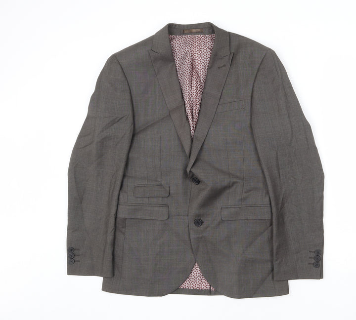 NEXT Mens Grey Polyester Jacket Blazer Size 36 Regular
