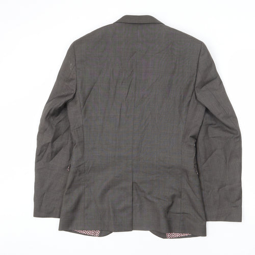 NEXT Mens Grey Polyester Jacket Blazer Size 36 Regular