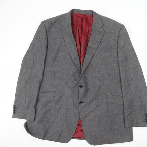 Marks and Spencer Mens Grey Wool Jacket Blazer Size 42 Regular